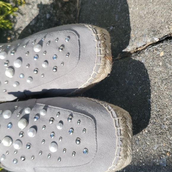 Carmen Saiz Embellished Suede Espadrille Slide On shoes Sz 8.5 - Picture 5 of 10